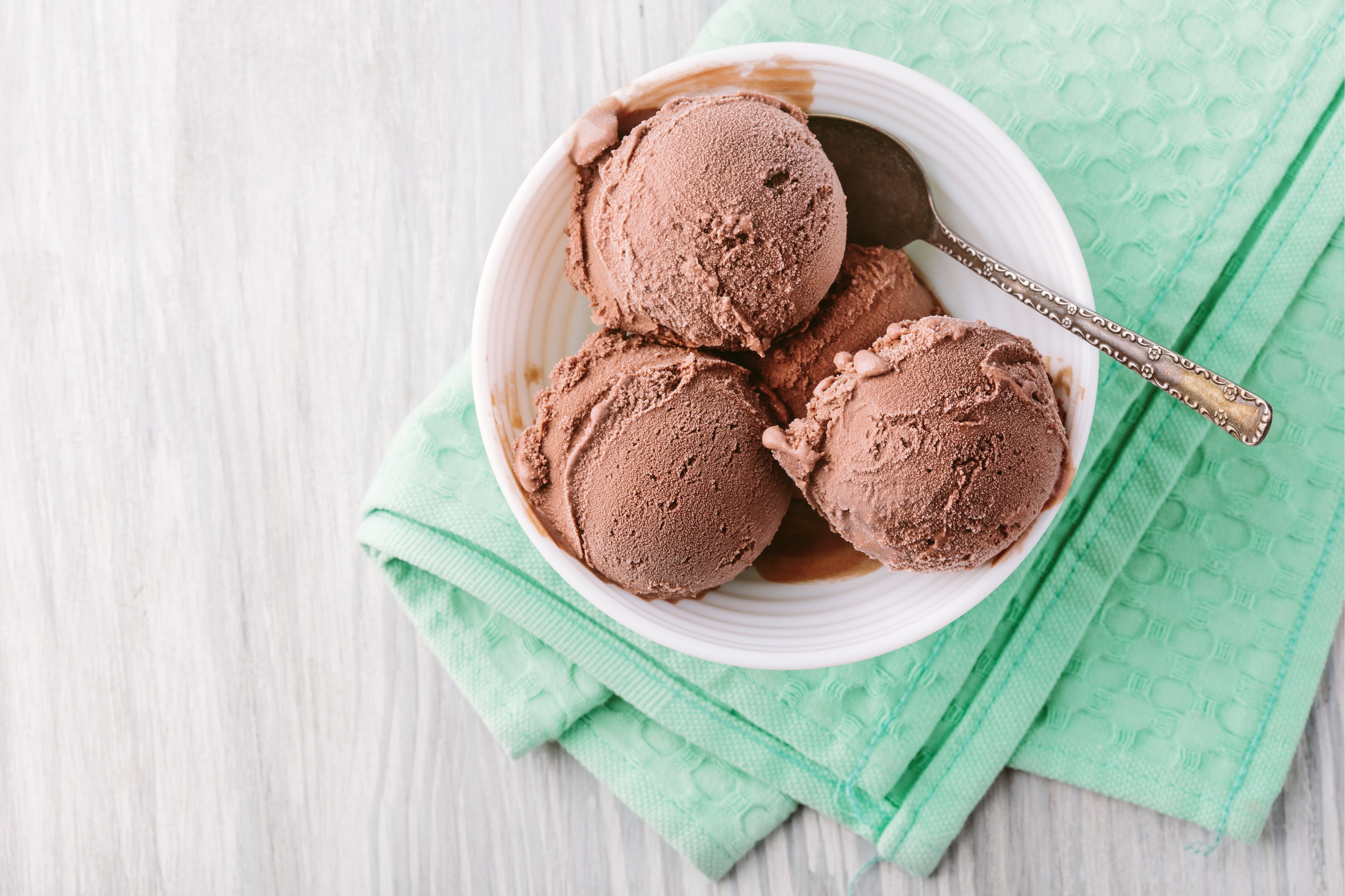 chocolate ice cream in a bowl